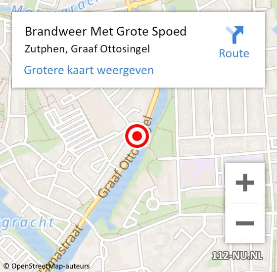 Locatie op kaart van de 112 melding: Brandweer Met Grote Spoed Naar Zutphen, Graaf Ottosingel op 9 mei 2024 09:59