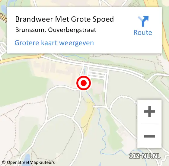 Locatie op kaart van de 112 melding: Brandweer Met Grote Spoed Naar Brunssum, Ouverbergstraat op 9 mei 2024 10:14