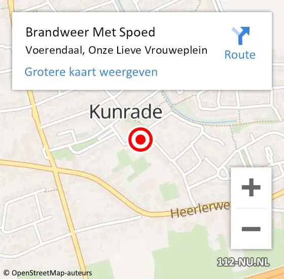 Locatie op kaart van de 112 melding: Brandweer Met Spoed Naar Voerendaal, Onze Lieve Vrouweplein op 9 mei 2024 10:37