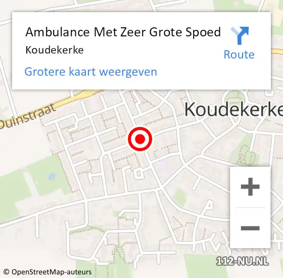 Locatie op kaart van de 112 melding: Ambulance Met Zeer Grote Spoed Naar Koudekerke op 9 mei 2024 11:10