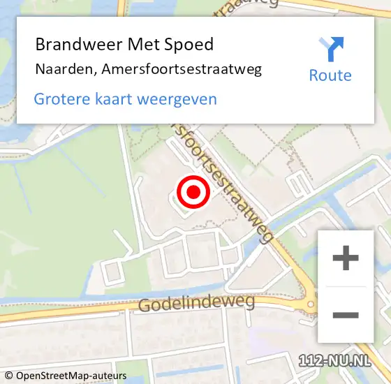 Locatie op kaart van de 112 melding: Brandweer Met Spoed Naar Naarden, Amersfoortsestraatweg op 9 mei 2024 12:17