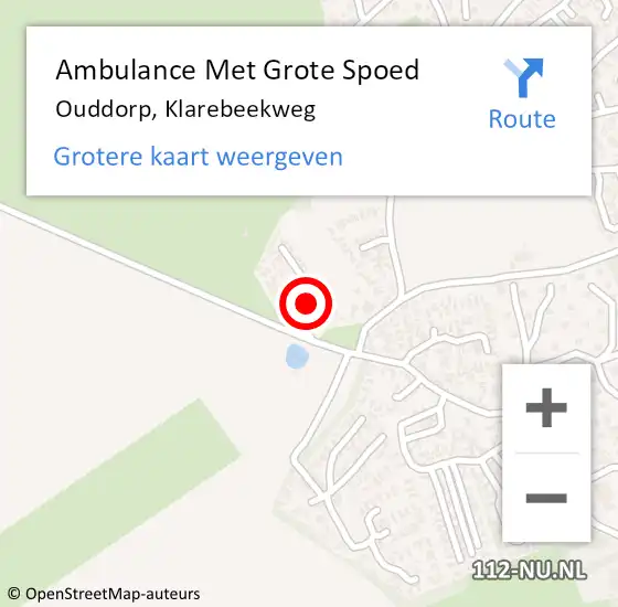Locatie op kaart van de 112 melding: Ambulance Met Grote Spoed Naar Ouddorp, Klarebeekweg op 9 mei 2024 12:27