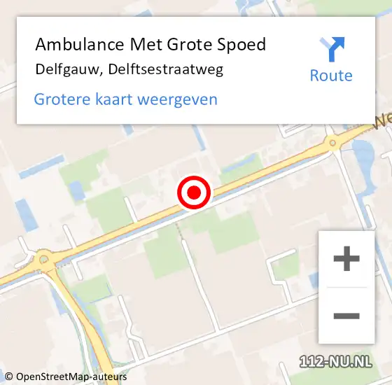 Locatie op kaart van de 112 melding: Ambulance Met Grote Spoed Naar Delfgauw, Delftsestraatweg op 9 mei 2024 12:32