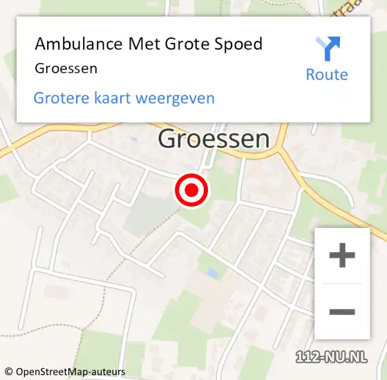 Locatie op kaart van de 112 melding: Ambulance Met Grote Spoed Naar Groessen op 9 mei 2024 13:00