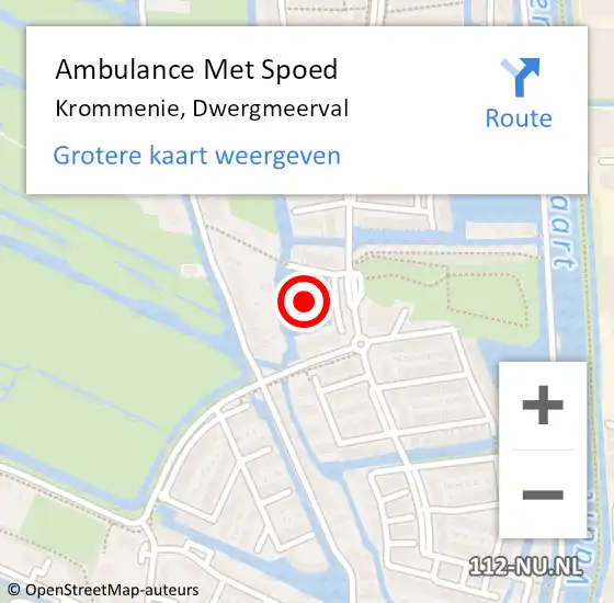 Locatie op kaart van de 112 melding: Ambulance Met Spoed Naar Krommenie, Dwergmeerval op 9 mei 2024 13:34