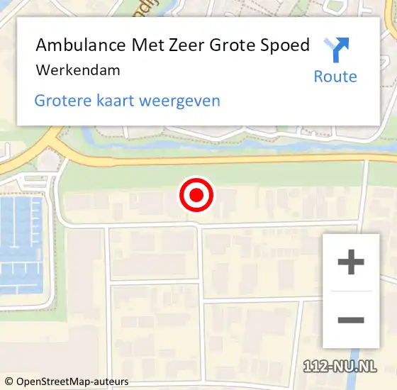 Locatie op kaart van de 112 melding: Ambulance Met Zeer Grote Spoed Naar Werkendam op 9 mei 2024 14:06