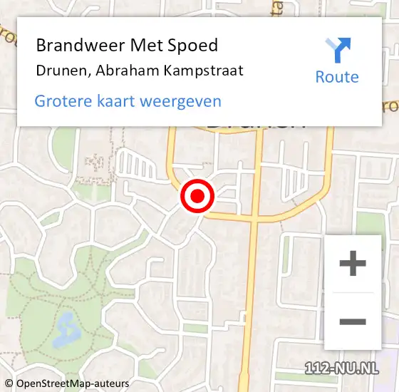 Locatie op kaart van de 112 melding: Brandweer Met Spoed Naar Drunen, Abraham Kampstraat op 9 mei 2024 14:18