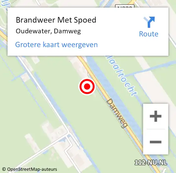 Locatie op kaart van de 112 melding: Brandweer Met Spoed Naar Oudewater, Damweg op 9 mei 2024 14:18