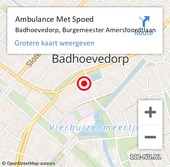 Locatie op kaart van de 112 melding: Ambulance Met Spoed Naar Badhoevedorp, Burgemeester Amersfoordtlaan op 9 mei 2024 14:30