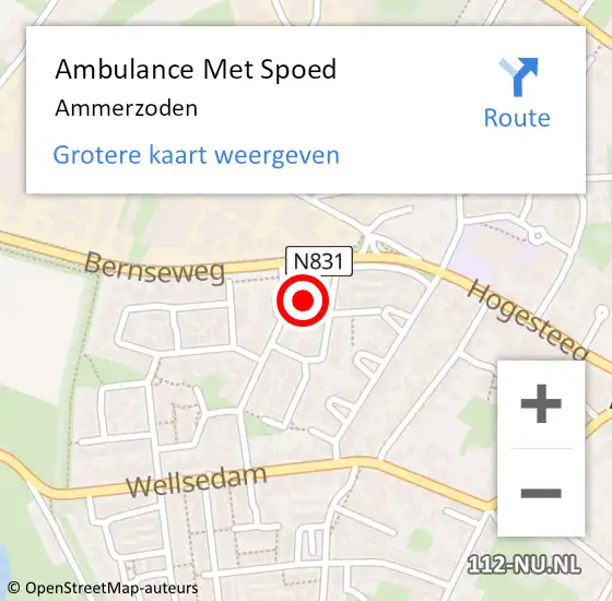 Locatie op kaart van de 112 melding: Ambulance Met Spoed Naar Ammerzoden op 9 mei 2024 14:37