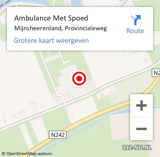 Locatie op kaart van de 112 melding: Ambulance Met Spoed Naar Mijnsheerenland, Provincialeweg op 9 mei 2024 14:58