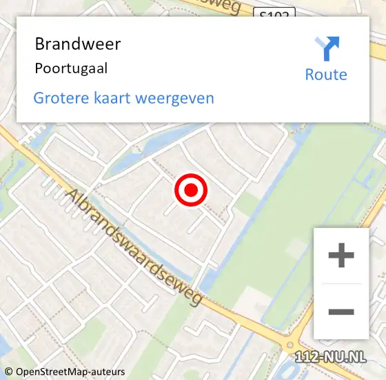 Locatie op kaart van de 112 melding: Brandweer Poortugaal op 9 mei 2024 15:09