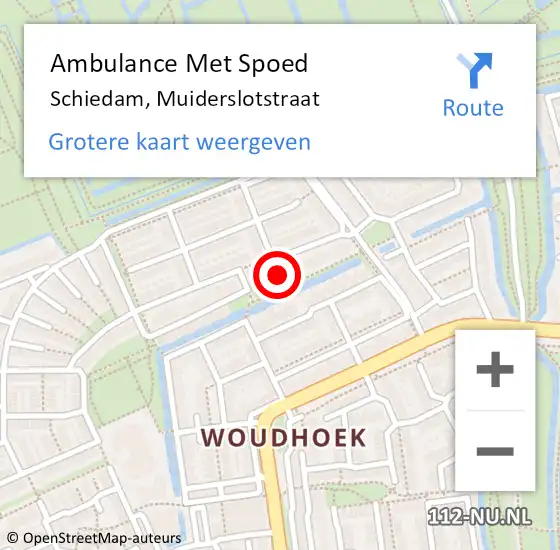 Locatie op kaart van de 112 melding: Ambulance Met Spoed Naar Schiedam, Muiderslotstraat op 9 mei 2024 15:12