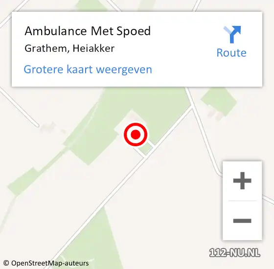 Locatie op kaart van de 112 melding: Ambulance Met Spoed Naar Grathem, Heiakker op 5 oktober 2014 09:13