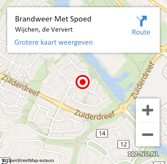 Locatie op kaart van de 112 melding: Brandweer Met Spoed Naar Wijchen, de Ververt op 9 mei 2024 15:52
