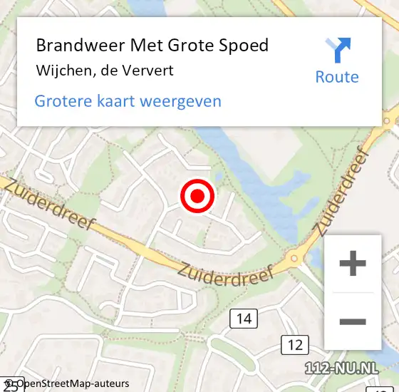 Locatie op kaart van de 112 melding: Brandweer Met Grote Spoed Naar Wijchen, de Ververt op 9 mei 2024 15:53