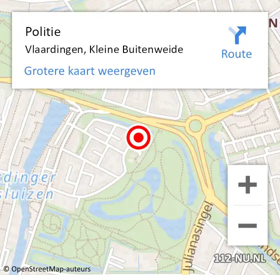 Locatie op kaart van de 112 melding: Politie Vlaardingen, Kleine Buitenweide op 9 mei 2024 15:56
