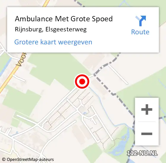 Locatie op kaart van de 112 melding: Ambulance Met Grote Spoed Naar Rijnsburg, Elsgeesterweg op 9 mei 2024 16:00