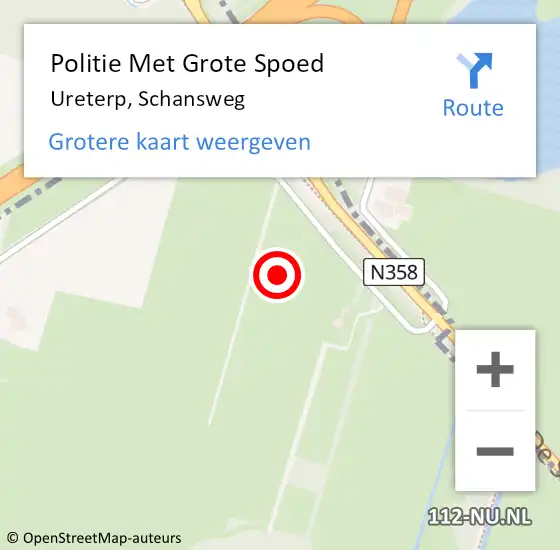 Locatie op kaart van de 112 melding: Politie Met Grote Spoed Naar Ureterp, Schansweg op 9 mei 2024 16:21