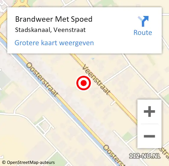 Locatie op kaart van de 112 melding: Brandweer Met Spoed Naar Stadskanaal, Veenstraat op 9 mei 2024 17:14