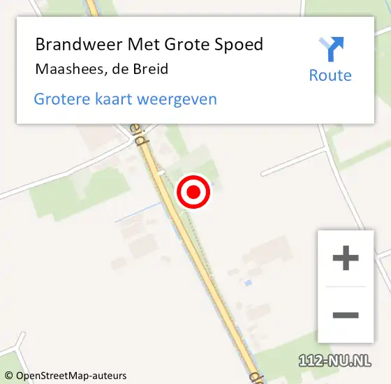 Locatie op kaart van de 112 melding: Brandweer Met Grote Spoed Naar Maashees, de Breid op 9 mei 2024 17:38