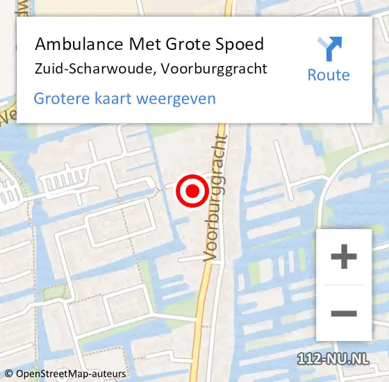 Locatie op kaart van de 112 melding: Ambulance Met Grote Spoed Naar Zuid-Scharwoude, Voorburggracht op 9 mei 2024 17:39