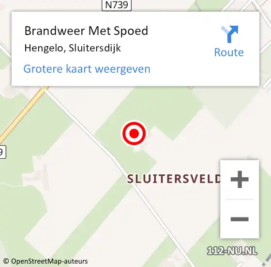 Locatie op kaart van de 112 melding: Brandweer Met Spoed Naar Hengelo, Sluitersdijk op 9 mei 2024 18:16