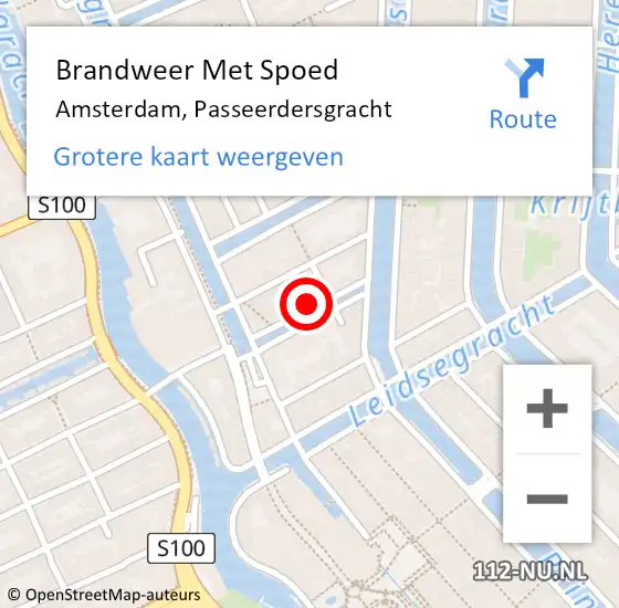 Locatie op kaart van de 112 melding: Brandweer Met Spoed Naar Amsterdam, Passeerdersgracht op 9 mei 2024 18:25