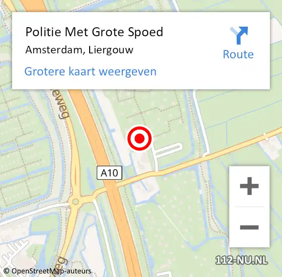 Locatie op kaart van de 112 melding: Politie Met Grote Spoed Naar Amsterdam, Liergouw op 9 mei 2024 18:43