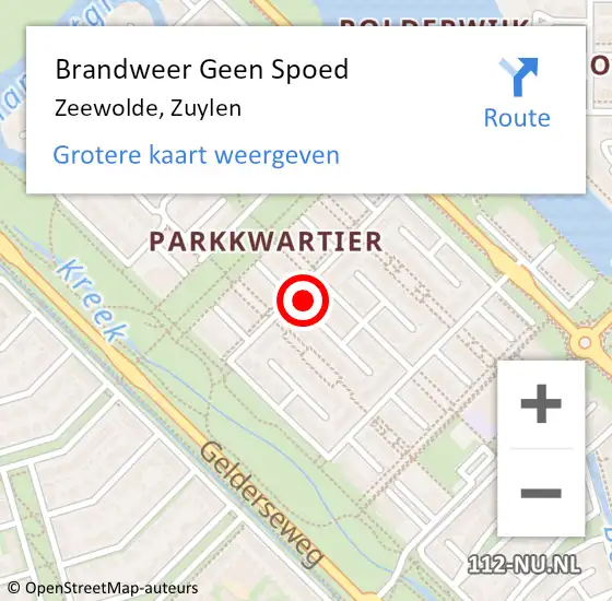 Locatie op kaart van de 112 melding: Brandweer Geen Spoed Naar Zeewolde, Zuylen op 9 mei 2024 18:47