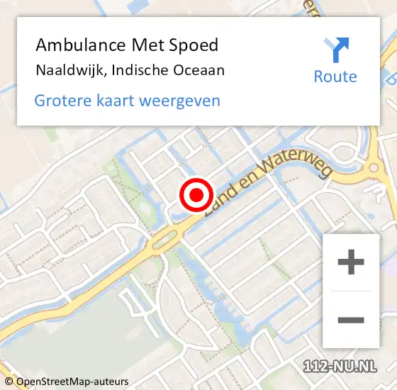 Locatie op kaart van de 112 melding: Ambulance Met Spoed Naar Naaldwijk, Indische Oceaan op 9 mei 2024 19:01