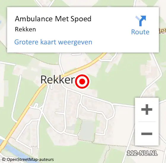 Locatie op kaart van de 112 melding: Ambulance Met Spoed Naar Rekken op 9 mei 2024 19:33