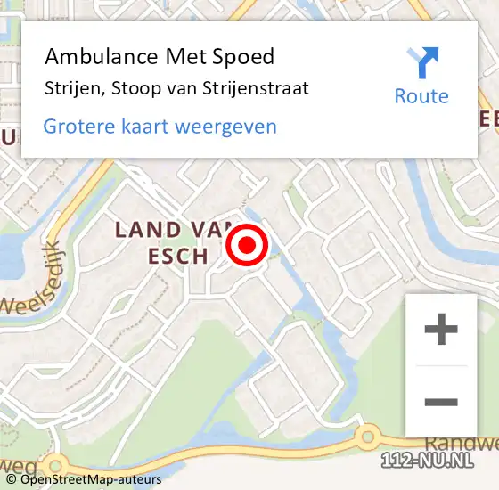Locatie op kaart van de 112 melding: Ambulance Met Spoed Naar Strijen, Stoop van Strijenstraat op 9 mei 2024 19:35