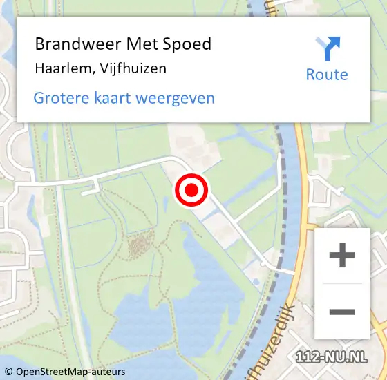 Locatie op kaart van de 112 melding: Brandweer Met Spoed Naar Haarlem, Vijfhuizen op 9 mei 2024 20:04
