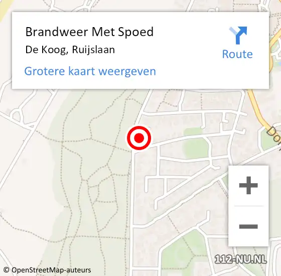 Locatie op kaart van de 112 melding: Brandweer Met Spoed Naar De Koog, Ruijslaan op 9 mei 2024 20:22