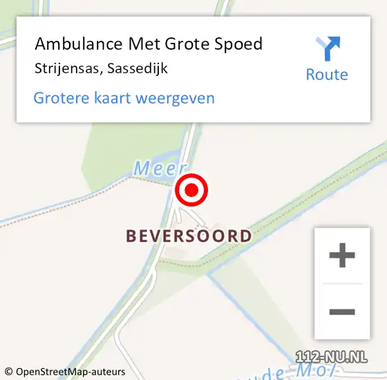 Locatie op kaart van de 112 melding: Ambulance Met Grote Spoed Naar Strijensas, Sassedijk op 9 mei 2024 20:33