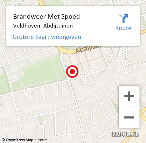 Locatie op kaart van de 112 melding: Brandweer Met Spoed Naar Veldhoven, Abdijtuinen op 9 mei 2024 21:03