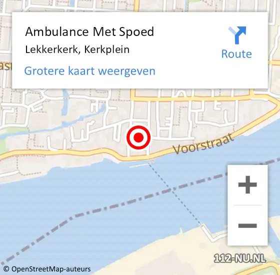 Locatie op kaart van de 112 melding: Ambulance Met Spoed Naar Lekkerkerk, Kerkplein op 9 mei 2024 21:22