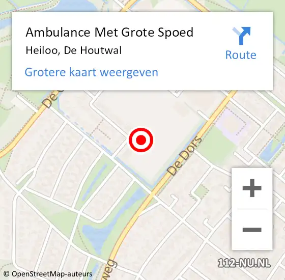 Locatie op kaart van de 112 melding: Ambulance Met Grote Spoed Naar Heiloo, De Houtwal op 9 mei 2024 21:40