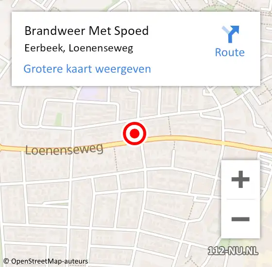 Locatie op kaart van de 112 melding: Brandweer Met Spoed Naar Eerbeek, Loenenseweg op 9 mei 2024 21:48