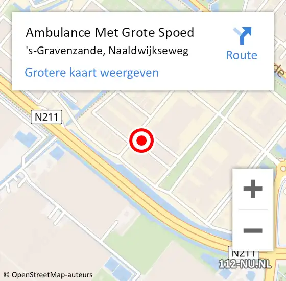 Locatie op kaart van de 112 melding: Ambulance Met Grote Spoed Naar 's-Gravenzande, Naaldwijkseweg op 9 mei 2024 22:05