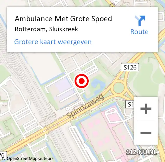 Locatie op kaart van de 112 melding: Ambulance Met Grote Spoed Naar Rotterdam, Sluiskreek op 9 mei 2024 22:18