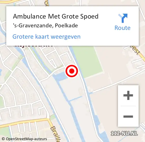 Locatie op kaart van de 112 melding: Ambulance Met Grote Spoed Naar 's-Gravenzande, Poelkade op 9 mei 2024 22:43