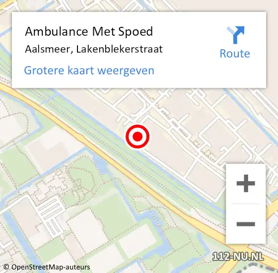 Locatie op kaart van de 112 melding: Ambulance Met Spoed Naar Aalsmeer, Lakenblekerstraat op 9 mei 2024 22:49