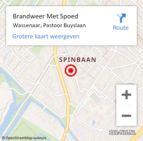 Locatie op kaart van de 112 melding: Brandweer Met Spoed Naar Wassenaar, Pastoor Buyslaan op 10 mei 2024 00:13