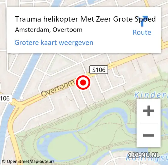 Locatie op kaart van de 112 melding: Trauma helikopter Met Zeer Grote Spoed Naar Amsterdam, Overtoom op 10 mei 2024 00:49