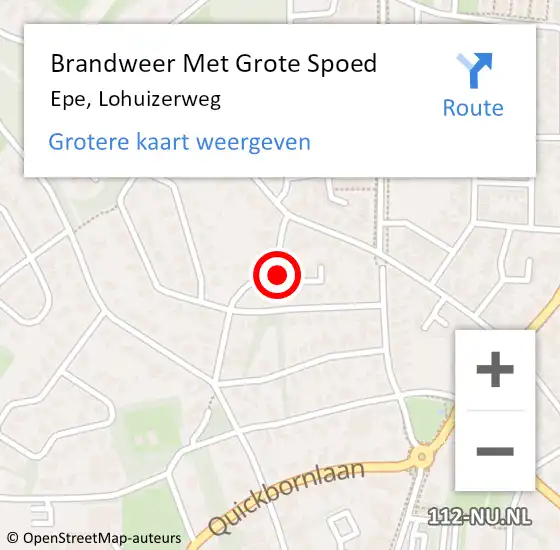 Locatie op kaart van de 112 melding: Brandweer Met Grote Spoed Naar Epe, Lohuizerweg op 10 mei 2024 01:08