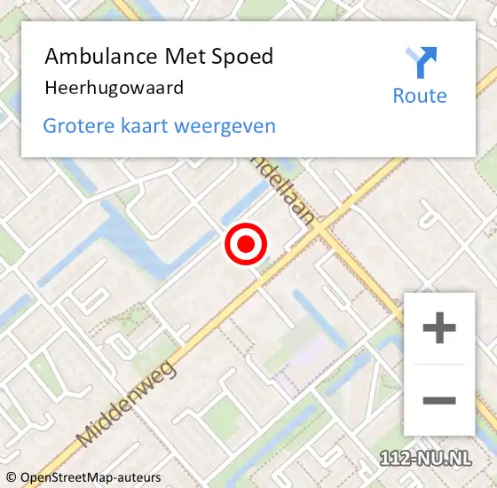 Locatie op kaart van de 112 melding: Ambulance Met Spoed Naar Heerhugowaard op 10 mei 2024 01:27