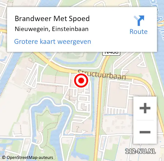 Locatie op kaart van de 112 melding: Brandweer Met Spoed Naar Nieuwegein, Einsteinbaan op 10 mei 2024 02:05
