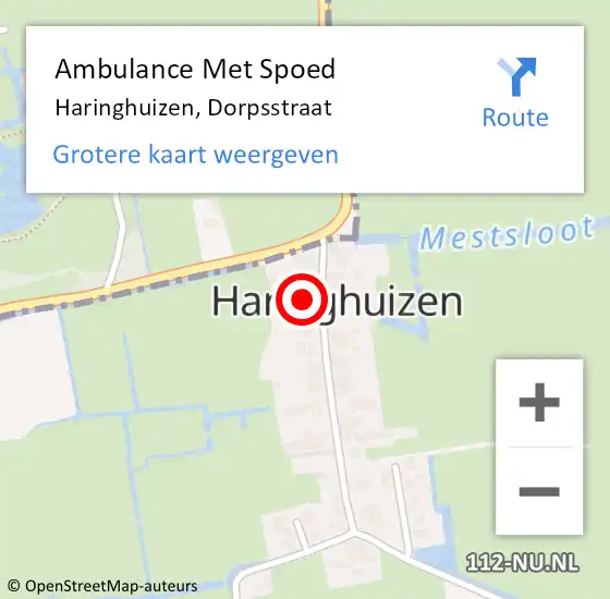 Locatie op kaart van de 112 melding: Ambulance Met Spoed Naar Haringhuizen, Dorpsstraat op 10 mei 2024 02:07